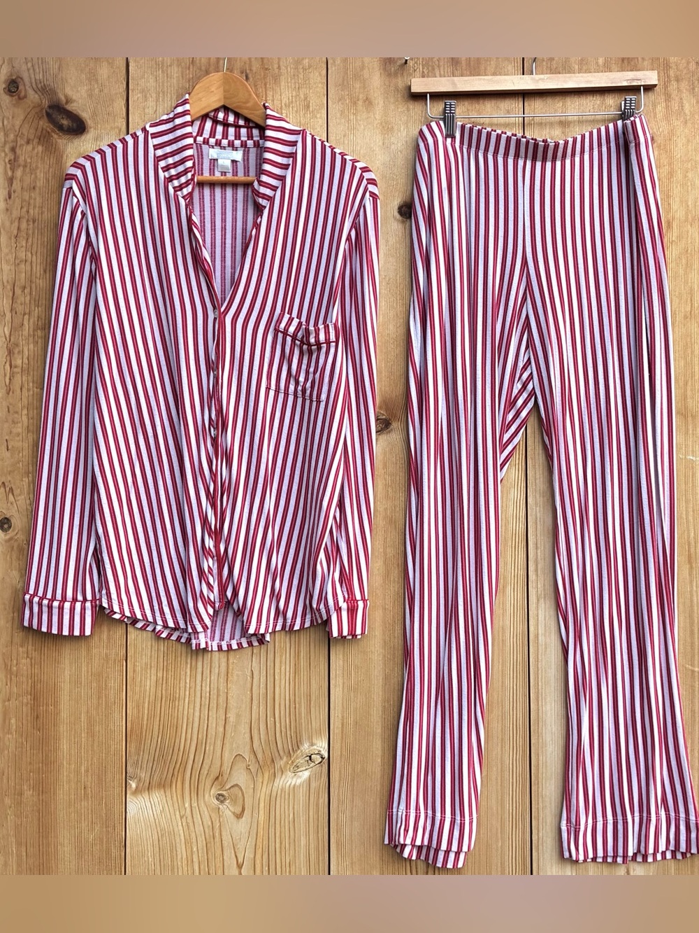 Nordstrom Rack Red White Pajama Set Sz Large